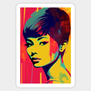 Vintage woman in pop-art style Sticker